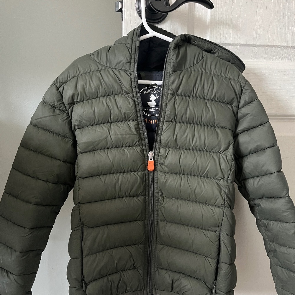 Save the Duck Kids’ Hooded Water Repellant Puffer Jacket, Size 6 (Boys)